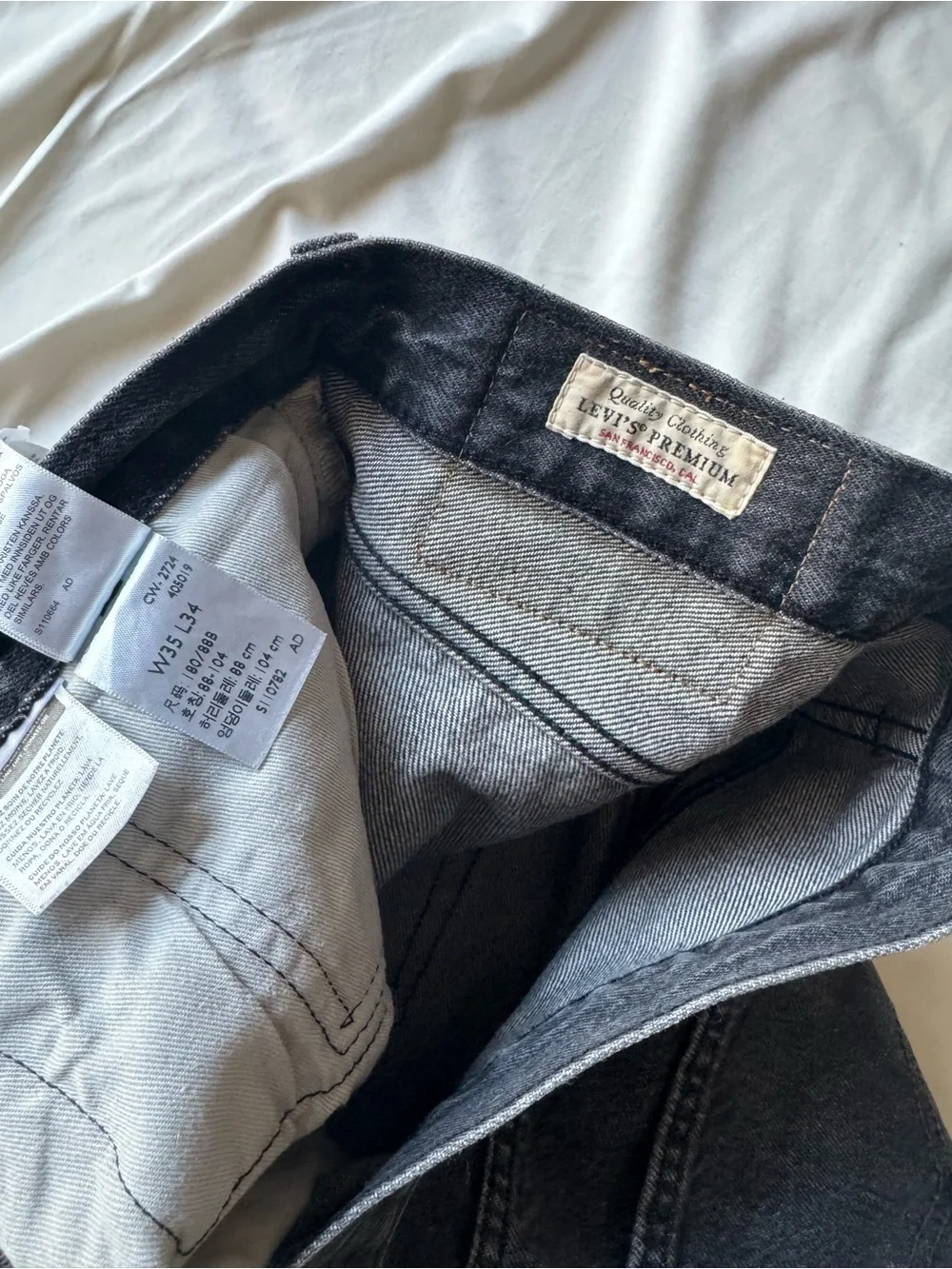 Levi's Black Selvedge Tapered Jeans